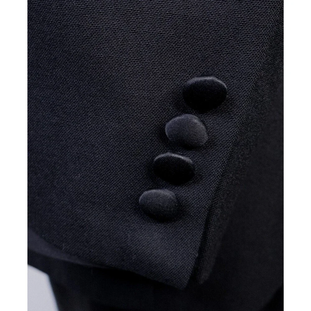 VTG Christian Dior Monsieur 42R Black Tuxedo Jacket Blazer One Button